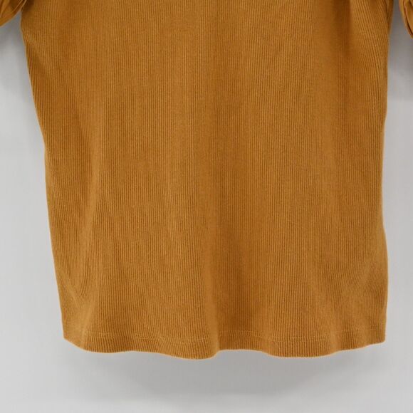 ANTHROPOLOGIE Top Womens Size XS Maeve Puff Sleeve Tie VNeck‎ Mustard Blouse - Picture 4 of 13